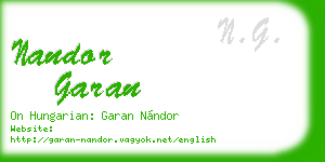 nandor garan business card